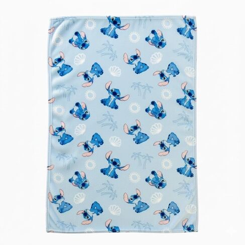 Cudlie Stitch Blanket | Lilo & Stitch Baby Blanket | Stich's Fleece Throw | Lilo & Stich's Newborn Blankets | 30" X 40" | Blue | Officially Licensed in Saudi Arabia