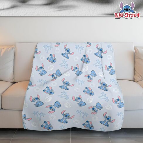 Cudlie Stitch Blanket | Lilo & Stitch Baby Blanket | Stich's Fleece Throw | Lilo & Stich's Newborn Blankets | 30" X 40" | Blue | Officially Licensed in Saudi Arabia