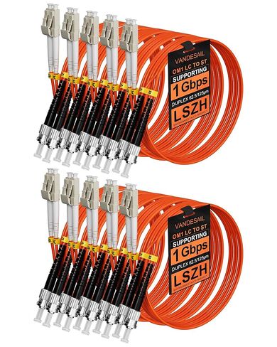 3M 10pack LC إلى ST كابل تصحيح الألياف OM1، متعدد الأوضاع دوبلكس الألياف الطائر MM LSZH 62.5 / 125μm لأجهزة إرسال واستقبال الألياف البصرية in Kuwait