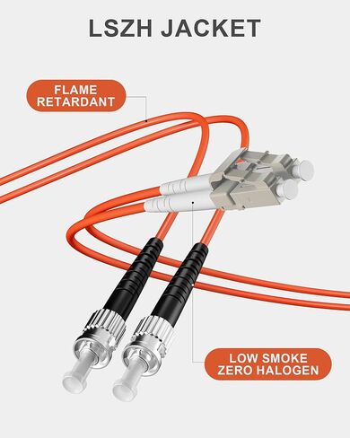 3M 10pack LC إلى ST كابل تصحيح الألياف OM1، متعدد الأوضاع دوبلكس الألياف الطائر MM LSZH 62.5 / 125μm لأجهزة إرسال واستقبال الألياف البصرية in Kuwait
