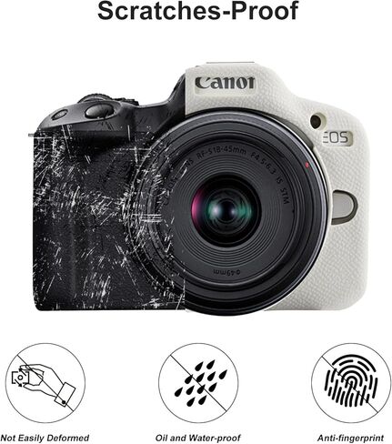 EOSR50 EOS R50 Camera Case Accessories Kit, Lightweight Silicone Protective Case with Strap Wrist, Anti-Scratch Slim Fit Soft Cover for Canon EOS R50 Camera (Beige) in Saudi Arabia