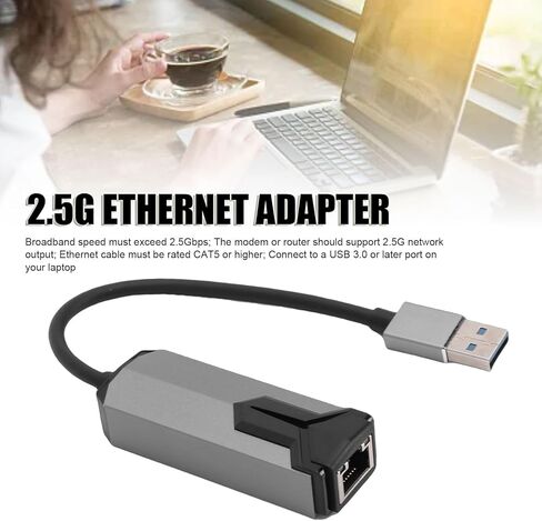 محول إيثرنت 2.5 جيجا، محول شبكة USB 3.0 إلى RJ45 بسرعة 2500 ميجابت في الثانية، غلاف من سبائك الألومنيوم، لأجهزة الكمبيوتر المحمول وسطح المكتب، يفوز in Saudi Arabia