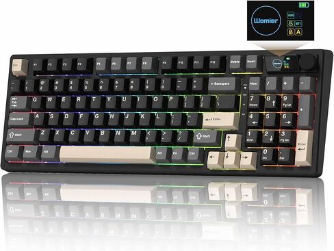 لوحة مفاتيح ميكانيكية لاسلكية Keymatic M98 مع شاشة ومقبض، لوحة مفاتيح ألعاب 96% BT/2.4G/USB-C، لوحة مفاتيح مخصصة للألعاب قابلة للتبديل السريع، مع بطارية 8000 مللي أمبير في الساعة in Kuwait