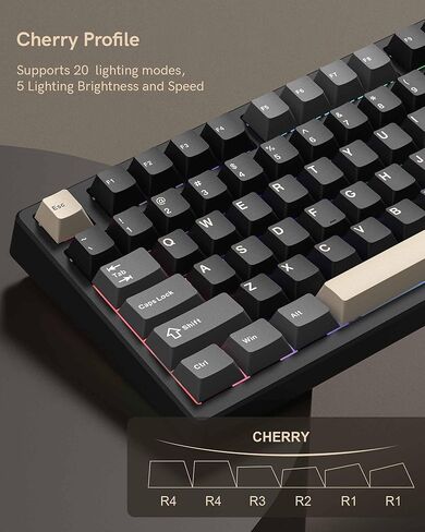 لوحة مفاتيح ميكانيكية لاسلكية Keymatic M98 مع شاشة ومقبض، لوحة مفاتيح ألعاب 96% BT/2.4G/USB-C، لوحة مفاتيح مخصصة للألعاب قابلة للتبديل السريع، مع بطارية 8000 مللي أمبير في الساعة in Kuwait