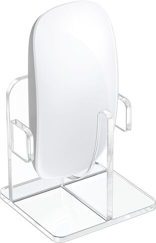 حامل مكتب ماوس بلوتوث عمودي kwmobile متوافق مع Apple Magic Mouse 1 / Magic Mouse 2 / حامل Logitech Pebble اللاسلكي - حامل قاعدة ماوس لاسلكي - فتحات لتخزين الشحن المستقيم in Kuwait