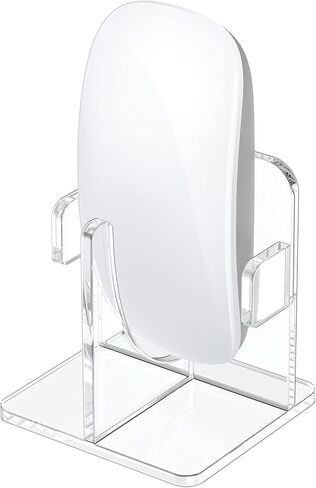 حامل مكتب ماوس بلوتوث عمودي kwmobile متوافق مع Apple Magic Mouse 1 / Magic Mouse 2 / حامل Logitech Pebble اللاسلكي - حامل قاعدة ماوس لاسلكي - فتحات لتخزين الشحن المستقيم in Kuwait