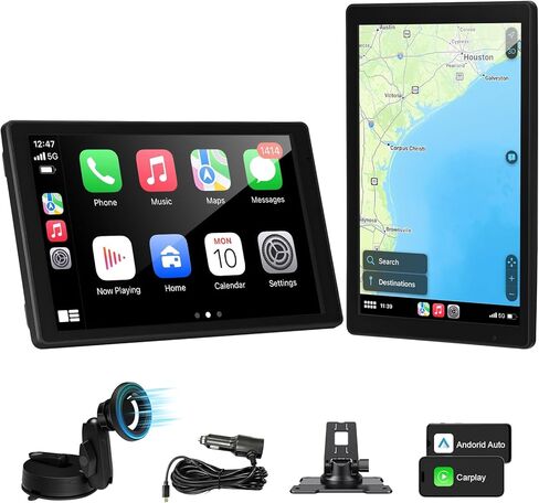 8'' Wireless Carplay Screen for Car, Portable Apple Car Play & Android Auto Car Stereo HD Touchscreen, Vertical/Horizontal Mode, Magnetic Mount, 5.0G WiFi, Voice Control & GPS Navigation in Kuwait