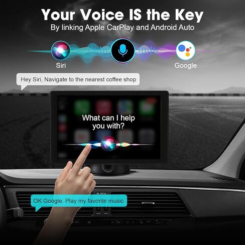 8'' Wireless Carplay Screen for Car, Portable Apple Car Play & Android Auto Car Stereo HD Touchscreen, Vertical/Horizontal Mode, Magnetic Mount, 5.0G WiFi, Voice Control & GPS Navigation in Kuwait