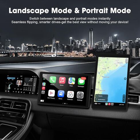 8'' Wireless Carplay Screen for Car, Portable Apple Car Play & Android Auto Car Stereo HD Touchscreen, Vertical/Horizontal Mode, Magnetic Mount, 5.0G WiFi, Voice Control & GPS Navigation in Kuwait