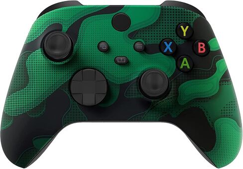 حزمة وحدة تحكم Custom Controllerzz Green Camo - تتضمن وحدة تحكم لاسلكية مخصصة باللون الأخضر لأجهزة Xbox Series X/S وXbox One والكمبيوتر الشخصي وكابل USB-C مجدول وحقيبة حماية عالمية in Kuwait