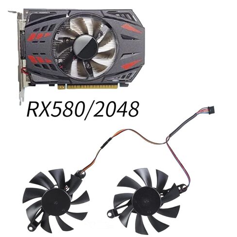 80mm 4Pin Video Card Cooling Fan for RX580 2048 Graphics Card Coolers Fan Gaming Radiators Accessories Replacement in Saudi Arabia