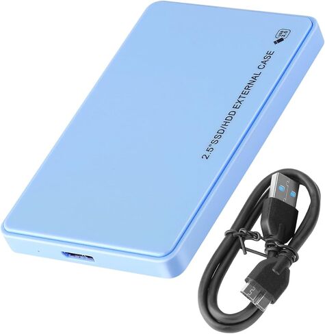 2.5" Hard Drive Enclosure,5Gbps USB 3.0 to SATA III Tool-Free External Hard Disk Case for 2.5 inch 9.5mm 7mm HDD SSD Up to 4TB (Blue) in Saudi Arabia
