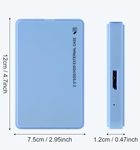 2.5" Hard Drive Enclosure,5Gbps USB 3.0 to SATA III Tool-Free External Hard Disk Case for 2.5 inch 9.5mm 7mm HDD SSD Up to 4TB (Blue) in Saudi Arabia