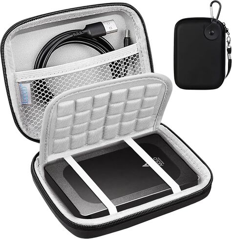 Lacdo Hard Drive Carrying Case for Aiolo Innovation External Hard Drive Ultra Slim Portable HDD 1TB 1.5TB 2TB 4TB 5TB 320GB 500GB 750GB USB 3.0 HDD Hard EVA Protective Storage Travel Bag, Black in Saudi Arabia