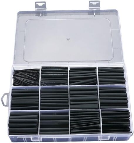 650PCS Black Heat Shrink Tube Kit,Tubing Shrink Wire Wrapping Electrical Cable Insulation Sleeves Insulation Protecter (Black 650 PCS) in Saudi Arabia