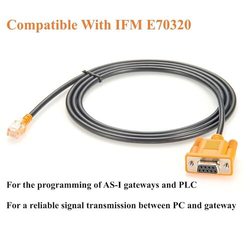 كابل البرمجة DB9 RS232 أنثى إلى RJ12 6P6C ذكر لبوابة AS-Interface/PLC متوافق مع IFM E70320(1.55M) in Kuwait