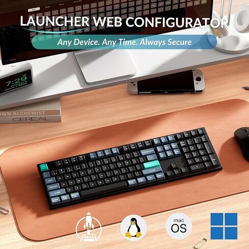 Keychron B36 2.4 GHz Wireless Bluetooth Keyboard Silent Typing 100% Full-Size Layout Launcher Support with Numeric Keypad Ergonomic Angle Compatible for Mac Windows Linux in Kuwait