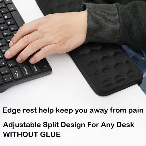 4 عبوات من وسائد الكوع المكتبية على شكل حرف L للمكتب، وسادة مسند حافة المكتب من الإسفنج الذكي مع وسادة ذراع مريحة غير قابلة للانزلاق، دعم راحة المعصم لألعاب المكتب والمنزل، حشوة حافة الطاولة السوداء in Kuwait