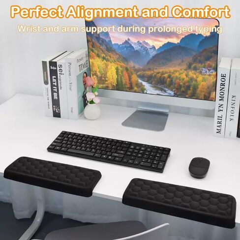 4 عبوات من وسائد الكوع المكتبية على شكل حرف L للمكتب، وسادة مسند حافة المكتب من الإسفنج الذكي مع وسادة ذراع مريحة غير قابلة للانزلاق، دعم راحة المعصم لألعاب المكتب والمنزل، حشوة حافة الطاولة السوداء in Kuwait