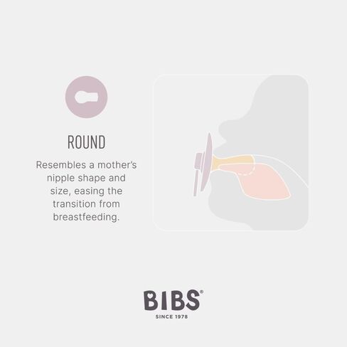 BIBS Colour Holiday Pacifier 2-Pack, BPA Free Pacifier, Round Nipple. Natural Rubber Latex, Made in Denmark, Size 1 (0-6 Months), Ivory/Plum in Saudi Arabia