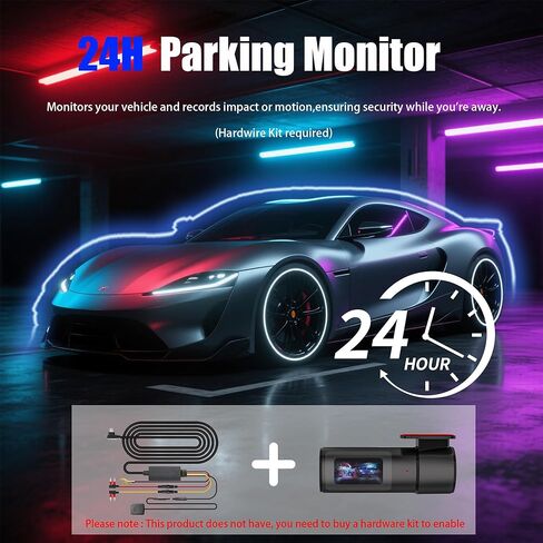 Dash Cam Front and Rear, 4K/2.5K Full UHD Dash Camera for Cars, 1.47" IPS Screen Mini Dashcam, Included 32GB Card, 170°Wide Angle, Built-in Wi-Fi, WDR, Night Vision, 24H Parking Mode in Saudi Arabia
