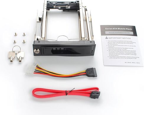 5.25 Trayless Hot Swap Mobile Rack for 3.5 Hard Drive Adatper, Lockable Drive Bay and LED Light, with SATA Power Cable in Saudi Arabia