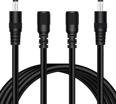 18AWG 2-Pack 10FT DC كابل تمديد الطاقة، 5.5 مم × 2.1 مم ذكر إلى أنثى مقبس أسطواني محول إمداد الطاقة 5.5 × 2.1 مم سلك تمديد لكاميرا مراقبة CCTV شريط LED in Kuwait