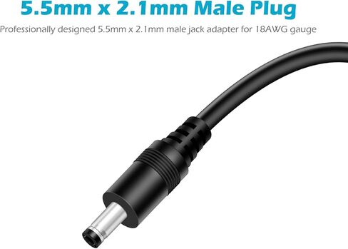 18AWG 2-Pack 10FT DC كابل تمديد الطاقة، 5.5 مم × 2.1 مم ذكر إلى أنثى مقبس أسطواني محول إمداد الطاقة 5.5 × 2.1 مم سلك تمديد لكاميرا مراقبة CCTV شريط LED in Kuwait