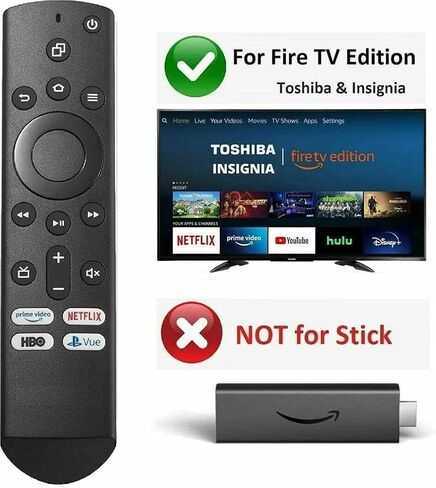 جهاز تحكم عن بعد بديل للتلفزيون الجديد لـ Insignia أو Toshiba Fire TV Edition 49LF421U19 50LF621U19 55LF621U19 TF-43A810U21 NS-24DF310NA21 NS-39DF310NA21 NS-39DF510NA19 NS-43DF710NA19 [بدون وظيفة صوتية] in Kuwait