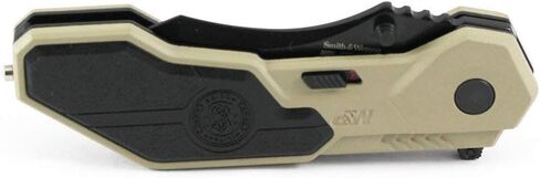 Smith & Wesson M&P SWMP1BSD 7.1in SS سكين قابل للطي بمساعدة 2.9in شفرة مشبك مسننة ومقبض ألومنيوم للتكتيكية والبقاء وEDC، أسود in Saudi Arabia