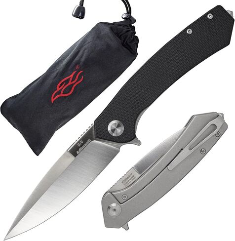Firebird GANZO Adimanti Skimen Pocket Folding Knife Carbon Fiber Handle with Clip and Glass Breaker D2 Steel Blade Hunting Fishing Camping Outdoor EDC Knife (CF Black) in Kuwait