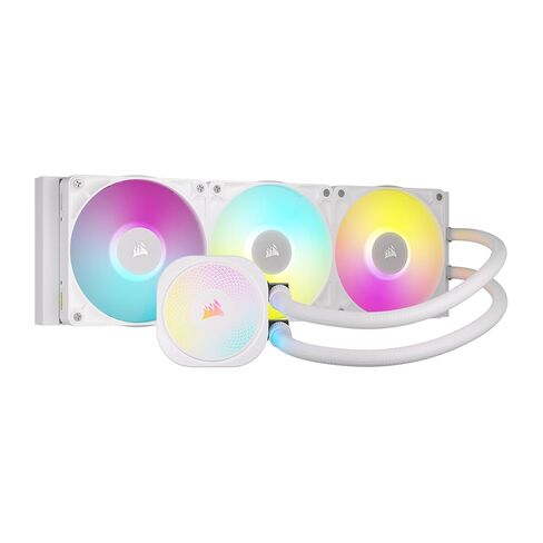 مبرد وحدة المعالجة المركزية السائل Corsair iCUE Link Titan 360 RX RGB - 360 مم AIO - 3X RX120 RGB متضمن - يناسب Intel LGA 1851/1700، AMD AM5/AM4 - يتضمن محور نظام iCUE Link - أبيض (متجدد) in Saudi Arabia
