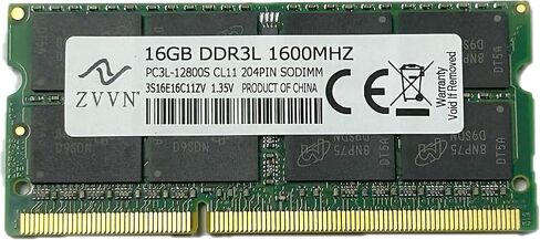 DDR3L 1 x 16GB 1600MHz SO-DIMM RAM (PC3L-12800S) CL11 204Pin 1.35V غير ECC غير مخزنة متوافقة مع جميع اللوحات الأم ذاكرة الكمبيوتر المحمول ZVVN in Kuwait