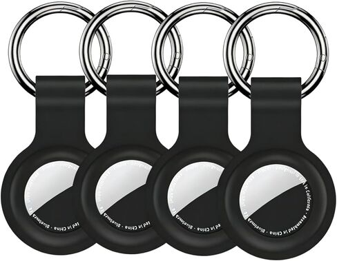 Densleonis Compatible with Airtag Keychain Holder Case 4 Pack, Durable for Air Tags Case Cover with Key Ring, Waterproof Protective Tag Holder for Key Finder GPS Tracker for Kids, Pet and Luggages in Saudi Arabia