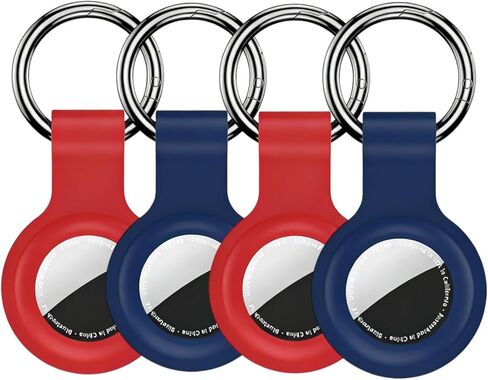 Densleonis Compatible with Airtag Keychain Holder Case 4 Pack, Durable for Air Tags Case Cover with Key Ring, Waterproof Protective Tag Holder for Key Finder GPS Tracker for Kids, Pet and Luggages in Saudi Arabia