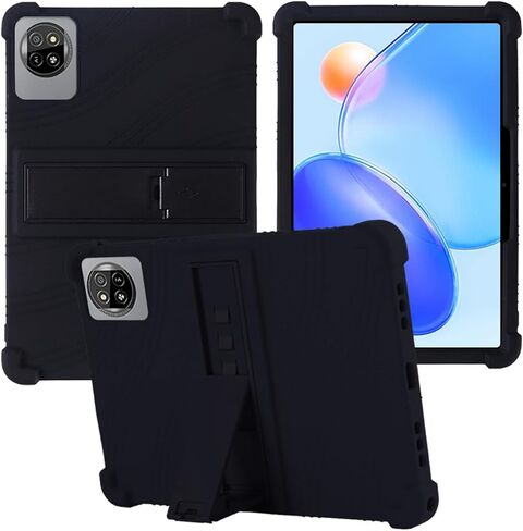 حافظة كمبيوتر لوحي Blackview Tab 20 WiFi مقاس 10.1 بوصة، حامل من السيليكون الناعم BOVUGAC قابل للتعديل مضاد للصدمات مناسب للأطفال لجهاز Tab 20 WiFi 10.1 بوصة (أسود) in Kuwait