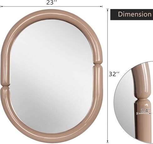 مرآة حائط معلقة على شكل كعكة عصرية عصرية مستقبلية من H-A مع لون الحلوى (32 بوصة × 23 بوصة برتقالي) in Kuwait