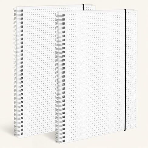 BESARME 80 ورقة A4 Dot Grid Spiral Notebook، 2PCS دفتر ملاحظات منقط 8.5 بوصة × 11 بوصة دفاتر ملاحظات شبكية مسطرة للكلية لمكتب المدرسة in Kuwait
