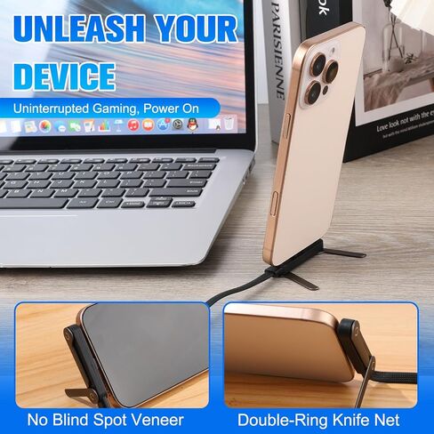 Sideways Phone Charger, 240W Fast Charging Cable, 2-in-1 Invisible Holder Charger Cable with Built-in Phone Stand for Smartphones Tablets (1Pc,C-C) in Saudi Arabia