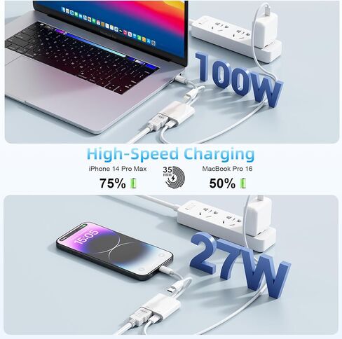 USB-C and Lightning to HDMI Adapter for iPhone ipad to TV [MFi Certified], 4K@60 Hz Sync Screen Apple Lightning to Digital AV Adapter for MacBook, iPhone17/16/15, iPad to TV/Projector/Monitor in Saudi Arabia