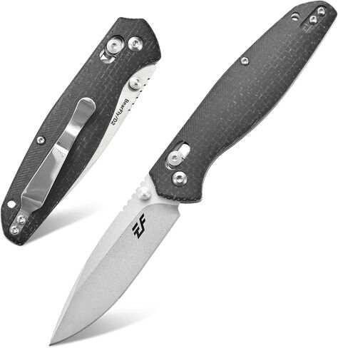 Eafengrow EF966 سكين قابل للطي D2 شفرة Micarta مقبض مع مشبك جيب EDC سكين تكتيكي مقابض إبهام محور قفل EDC سكين متعدد المهام (أسود) in Saudi Arabia