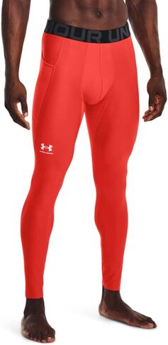 Under Armour Men's HeatGear Armour Leggings, (301) Forest Green/White/White, Medium in Saudi Arabia