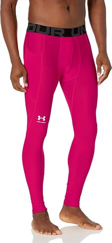 Under Armour Men's HeatGear Armour Leggings, (301) Forest Green/White/White, Medium in Saudi Arabia