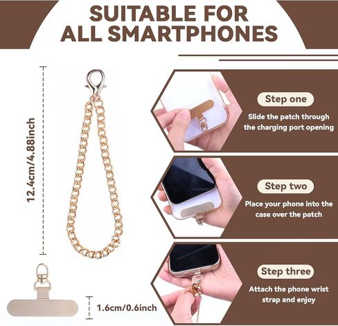 Phone Wrist Strap with Tether Tabs Metal Phone Chain Wristlet CellPhone Hand Lanyard Gift for Women in Saudi Arabia