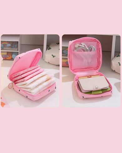 Sanitary Napkin Storage Bag, Portable Menstrual Period Storage Bag, Tampon Storage Bag, Cute Cartoon Storage Bag for Ladies' Daily Use DJA634-02 in Saudi Arabia
