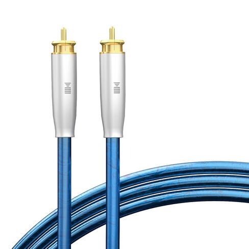 Silver Plated Stereo Audio Interconnect Cable, Shielded Dual Male to Male Phono Cord, High Fidelity Sound Wire Compatible with RCA Devices, Amplifier, Subwoofer, Home Theater, Blue, 6.5FT/2M in Saudi Arabia