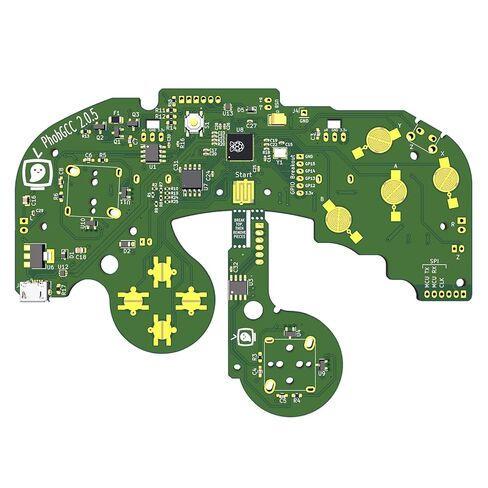 ELECROW PhobGCC v2.0.5 لوحة تحكم Gamecube مع عصا تحكم بتأثير القاعة، مخرج NTSC مدمج، 7 أوضاع تشغيل، عناصر تحكم قابلة للتخصيص ودمدمة للمعدلين واللاعبين المحترفين (أسود) in Saudi Arabia