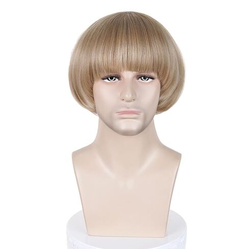 Probeauty Short Purple Wig for Men Lavender Purple Layered Fluffy Wigs for Anime Halloween Cosplay Costume Party with Wig Cap in Kuwait