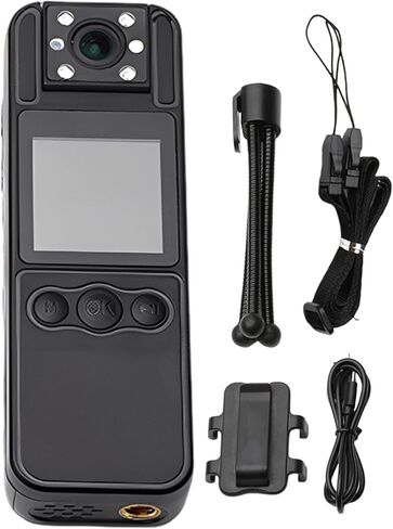 Security Body Camera, 1080P with 180° Lens, Night Vision, 1.3 LCD, Supports 256Gb Tf Card in Kuwait