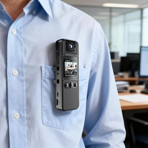 Security Body Camera, 1080P with 180° Lens, Night Vision, 1.3 LCD, Supports 256Gb Tf Card in Kuwait